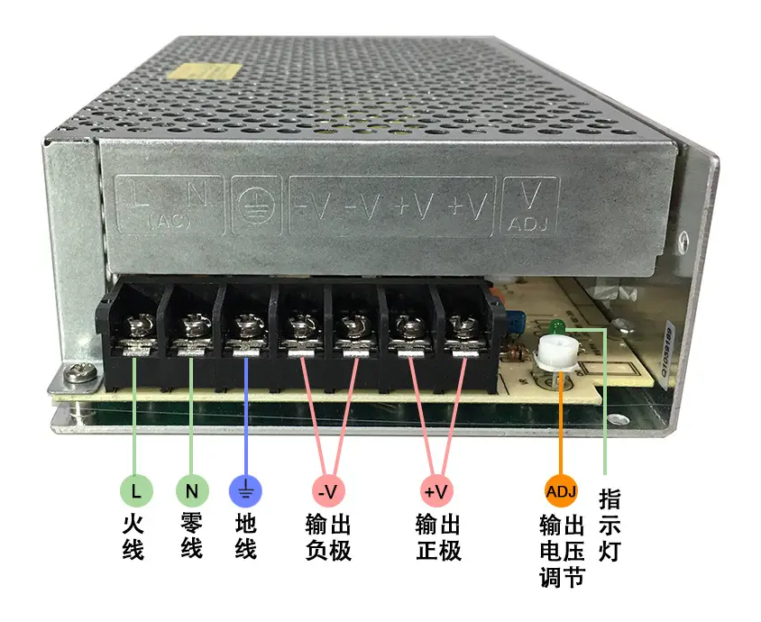 DC12V10A/20A/30A電源接線方法